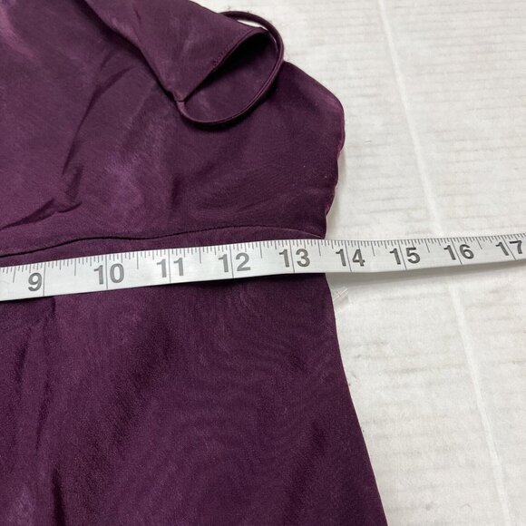 Allen Schwartz Slip Dress 4 Purple Satin Midi Asymmetrical Ruffle Fairy Prom Y2K - Picture 5 of 10